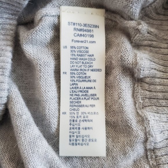 I Love H81 Girl's Chest Pocket Knit Sweater, Light Grey, L - Picture 8 of 8